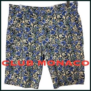 NWOT Club Monaco Cotton Multi-Colour Floral 10" Flat Front Shorts (30)